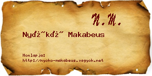 Nyókó Makabeus névjegykártya
